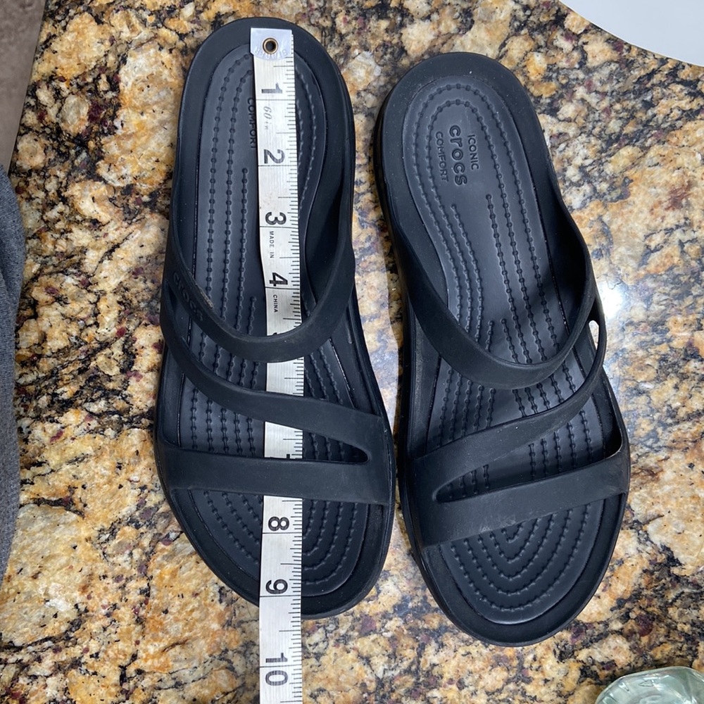 Black Croc Sandals